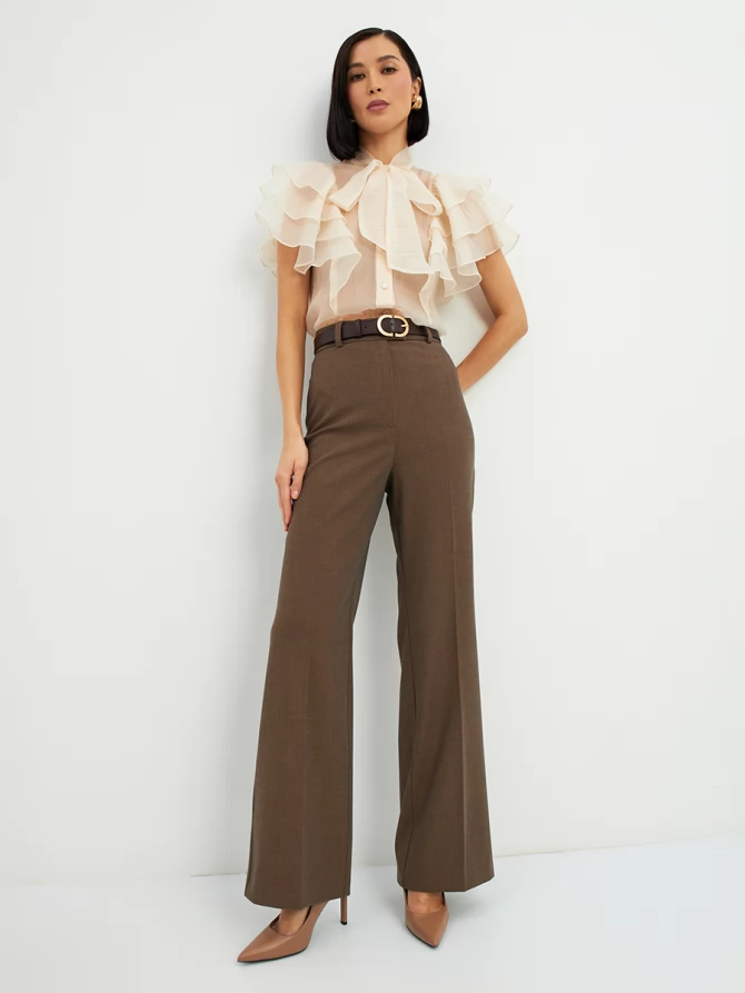 Брюки-клеш OD-822-3 коричневый