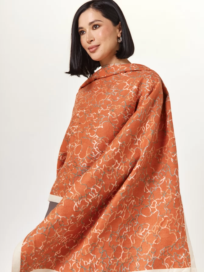 Палантин женский двусторонний с абстрактным узором