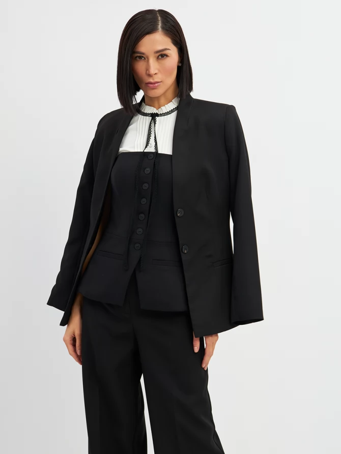 Жакет без воротника OD-876-1 черный