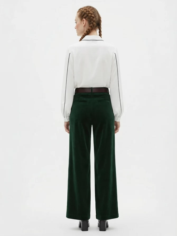 Блузка с контрасной строчкой OD-871-1 белый