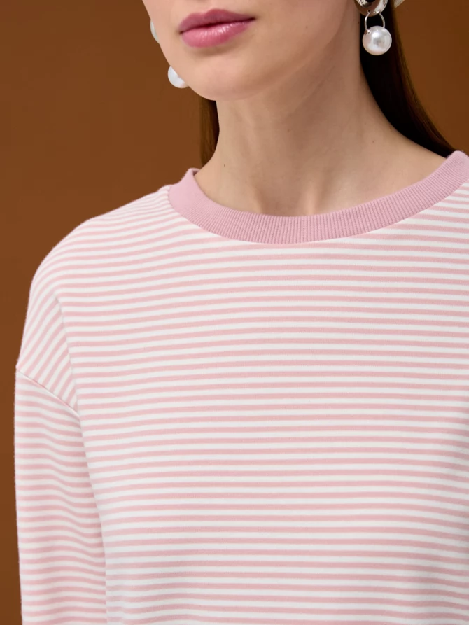 Лонгслив с принтом полоска