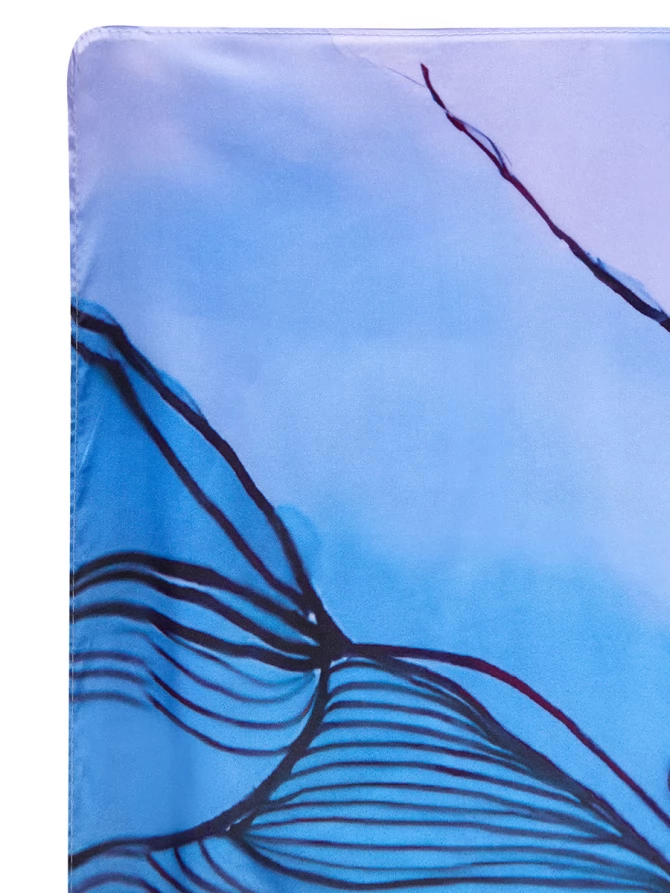 Палантин женский с авторским акварельным рисунком