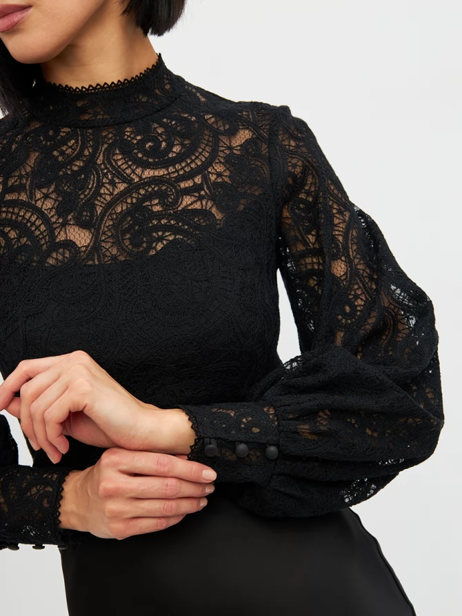 Блузка из кружева OD-969-2 черный