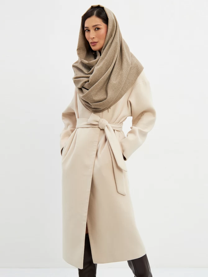 Палантин женский RH25-125-29 бежевый двусторонний