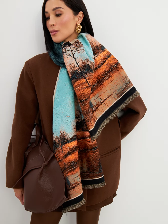 Палантин с художественным принтом