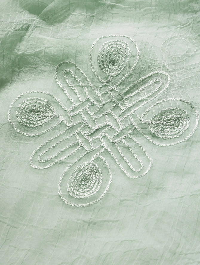 Палантин женский двусторонний с вышивкой Арт-деко