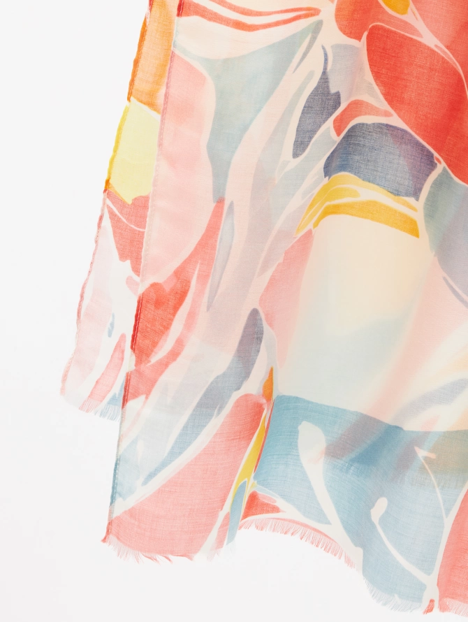 Палантин женский двусторонний с принтом арт-деко