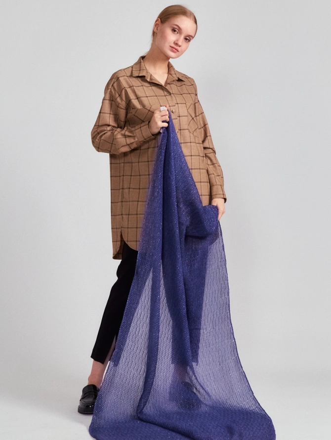 Палантин гофрированный с люрексом TD-115-16