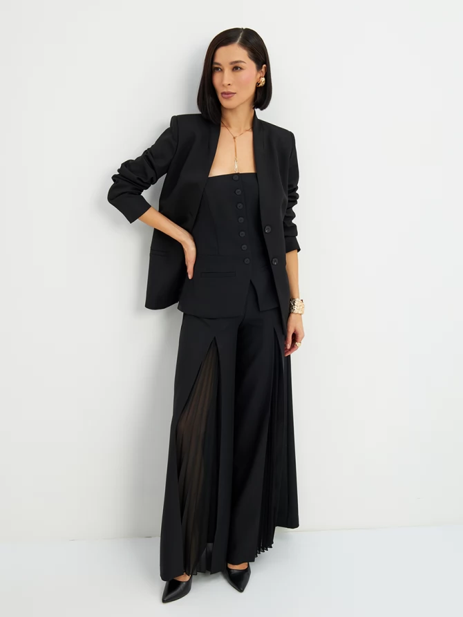 Жакет без воротника OD-876-1 черный