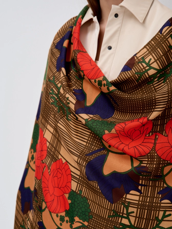 Палантин с абстрактным принтом RZ-86-2