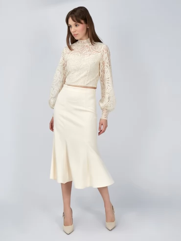 Юбка-годе костюмка OD-824-1 бежевый