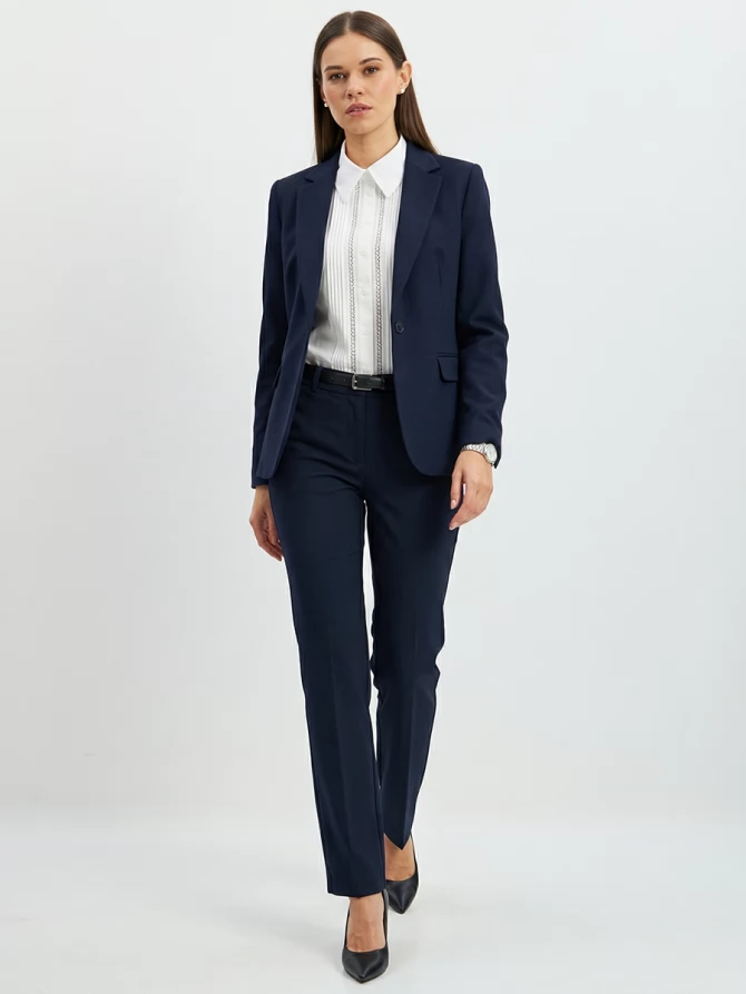 Блузка из хлопка со складками и кружевом OD-972-1 белый