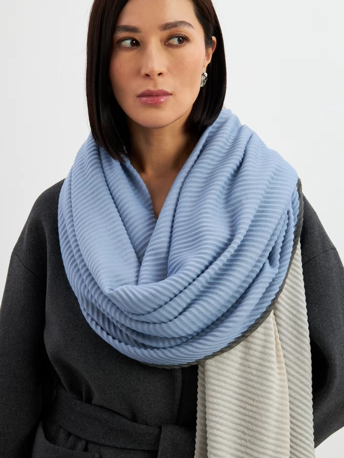 Палантин женский двусторонний жатый