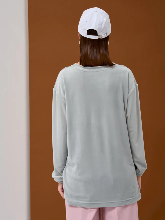 Свитшот оверсайз из велюра