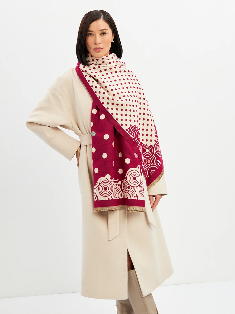 Палантин женский двусторонний с принтом