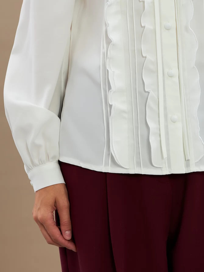 Блузка с рюшами OD-976-1 белая