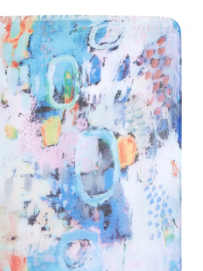 Палантин женский с акварельным принтом