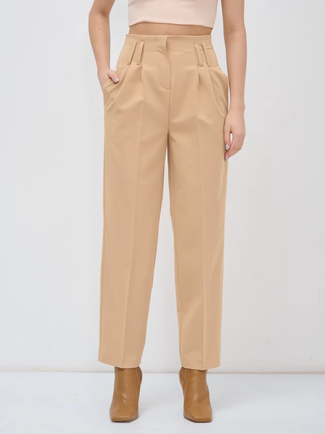 Брюки укороченные с высокой талией