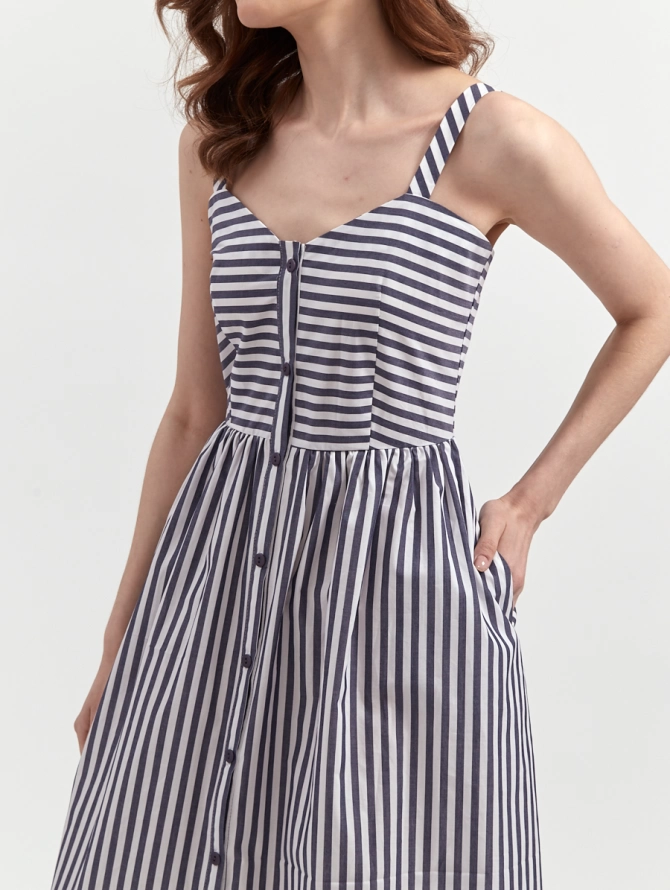 Платье-сарафан из хлопка в полоску
