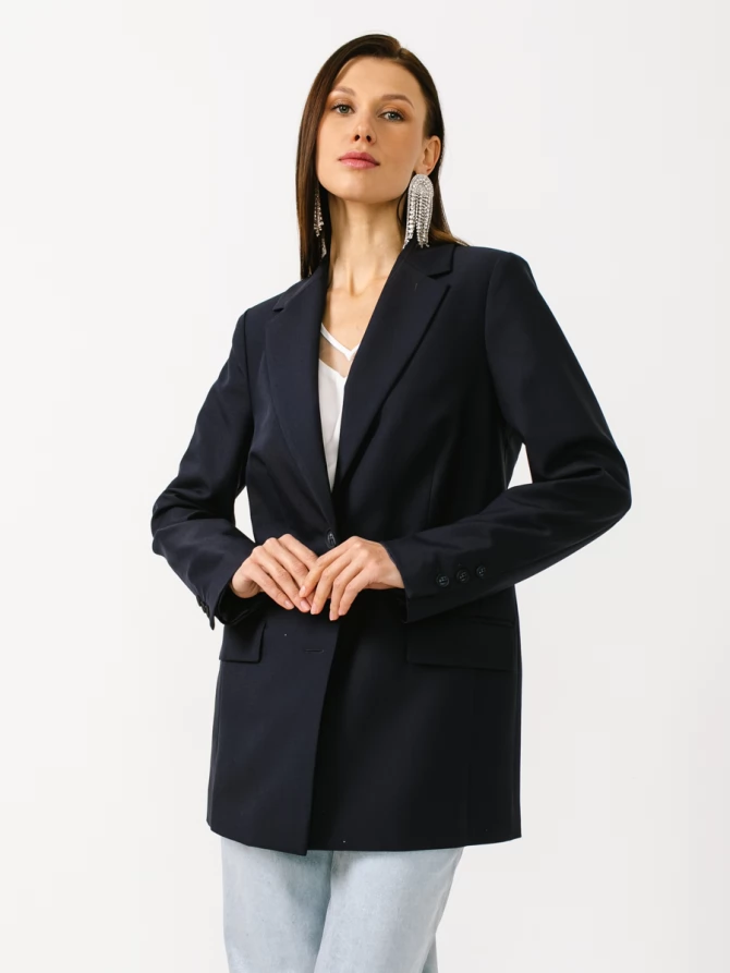 Жакет длинный OD-839-3 т.синий