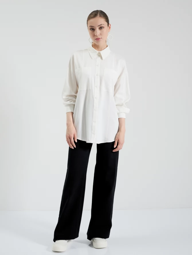 Рубашка с прострочкой спереди