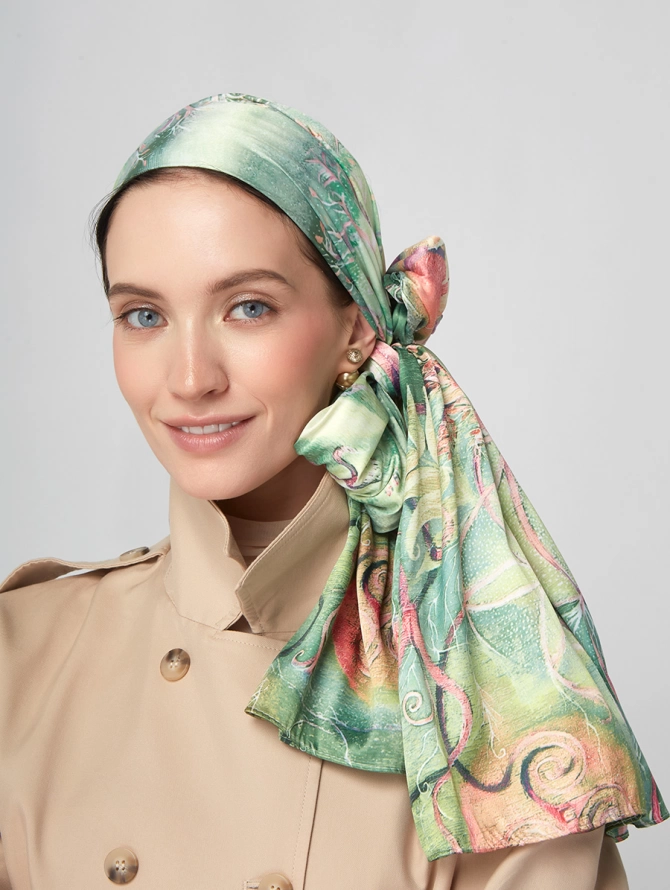 Палантин женский с авторским принтом KSH16-1457-1