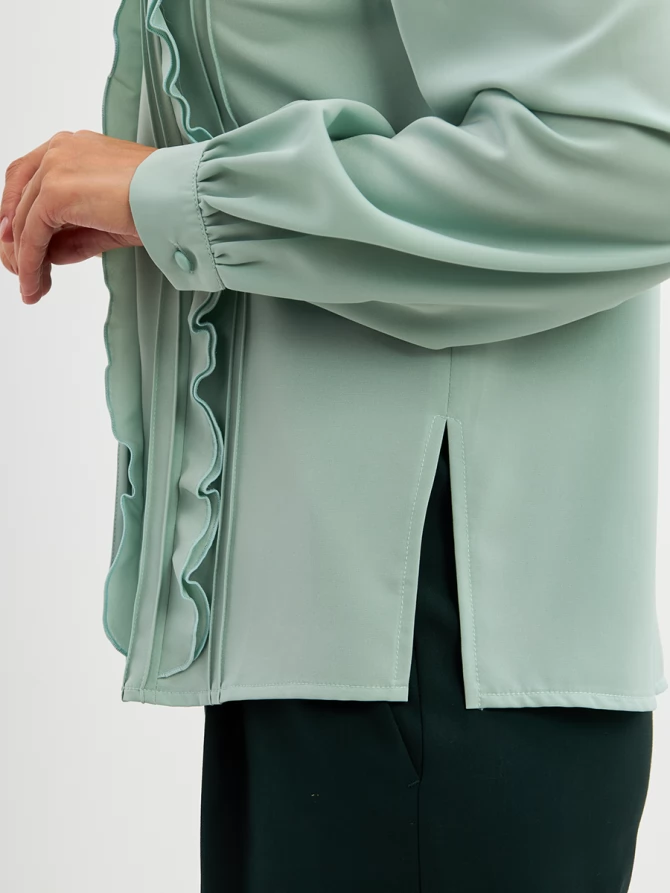 Блузка с рюшами OD-976-3 зеленый