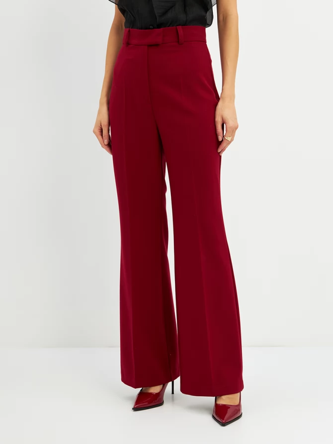 Брюки-клеш  OD-822-2 бордо