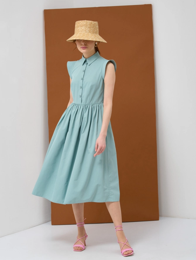 Платье хлопок OD-796-1 св.зеленое