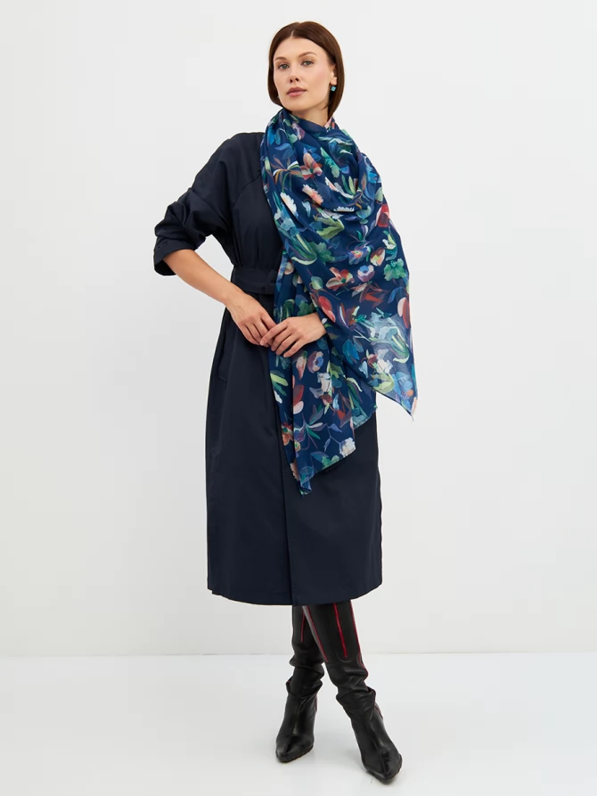 Палантин женский с цветочным принтом