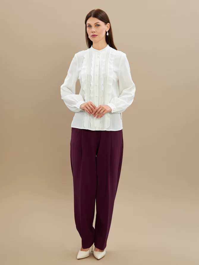 Блузка с рюшами OD-976-1 белая