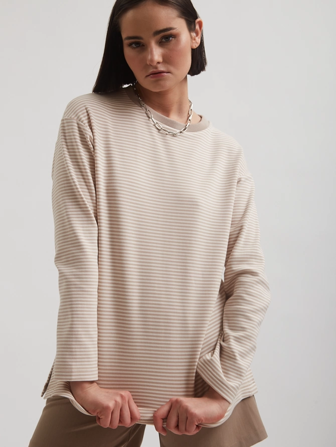 Лонгслив с принтом полоска