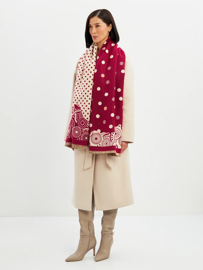 Палантин женский двусторонний с принтом