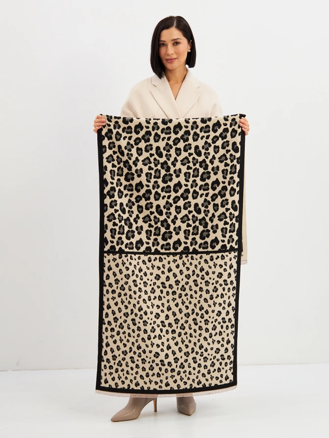 Палантин женский с леопардовым принтом