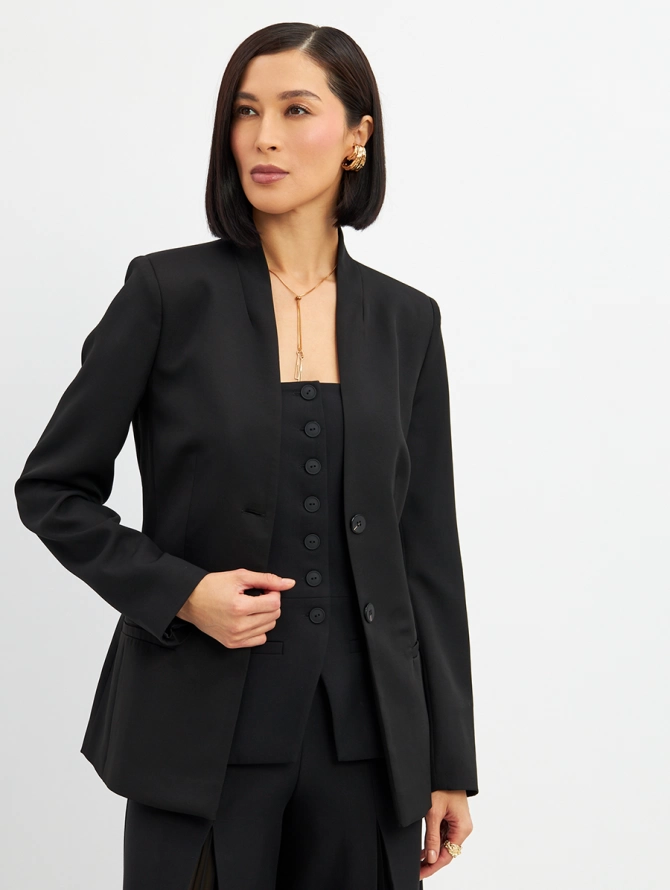 Блузка (корсет) из костюмной ткани на подкладке OD-908-1 черный