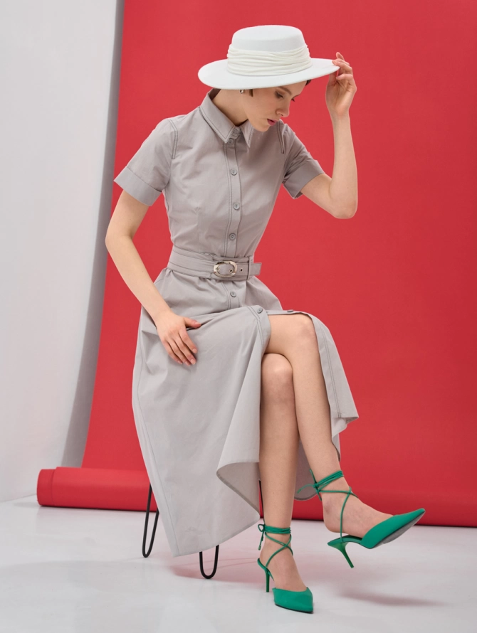 Платье с отстрочками