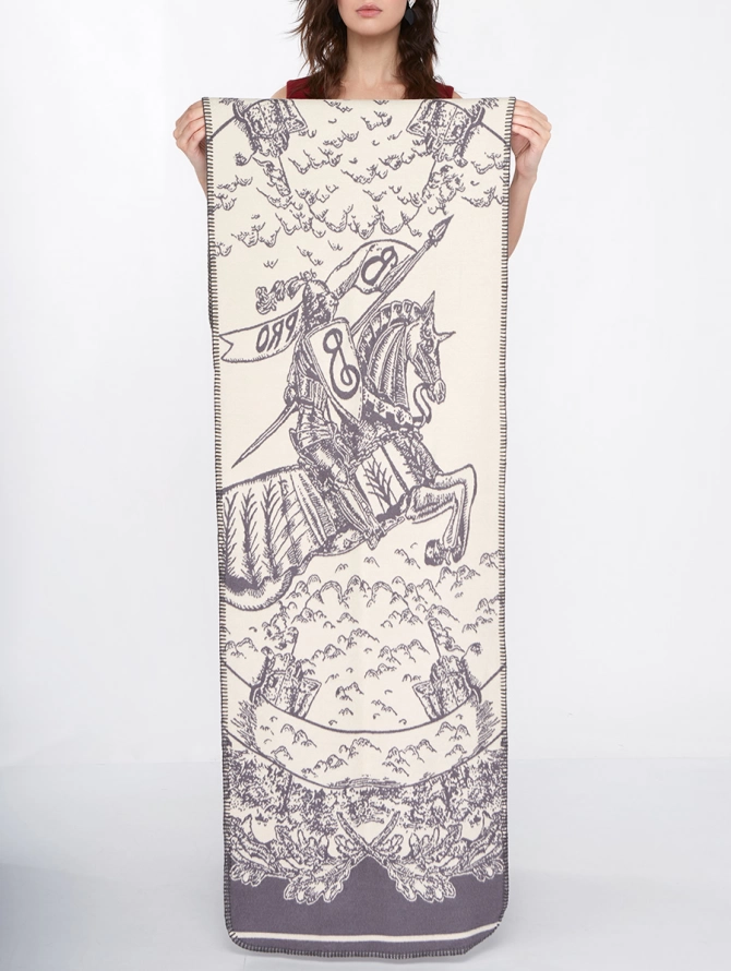 Палантин женский двусторонний с узором