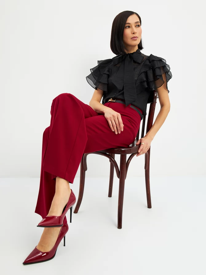 Брюки-клеш  OD-822-2 бордо