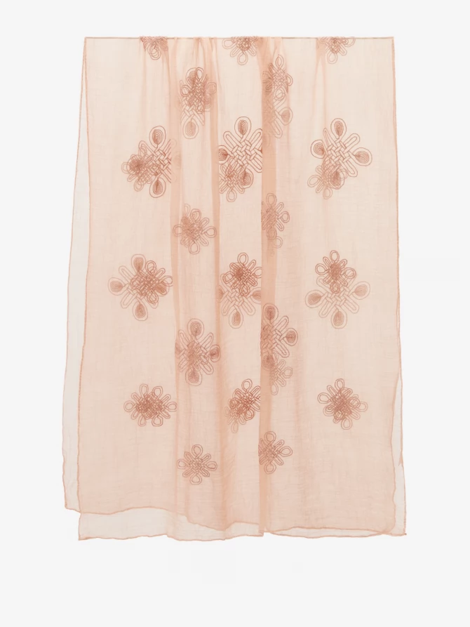 Палантин женский двусторонний с вышивкой арт-деко BB-1352-8