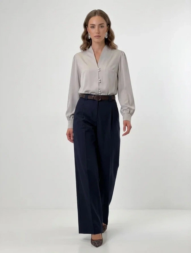 Блузка OD-735-15 серо-коричневый