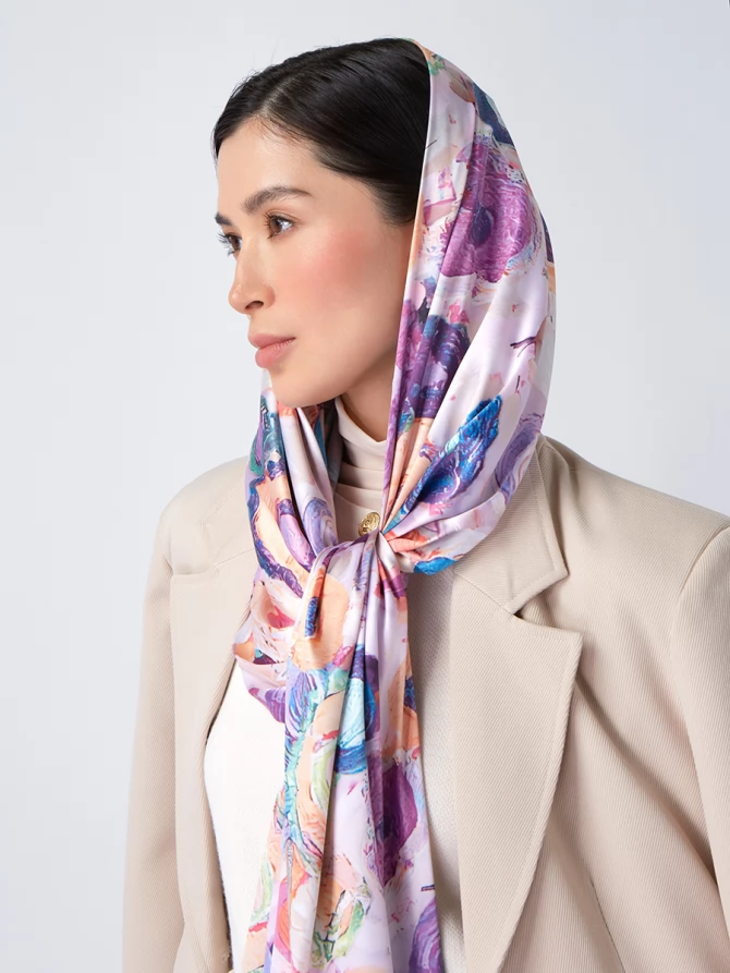 Палантин женский с авторским принтом KSH16-14510-1