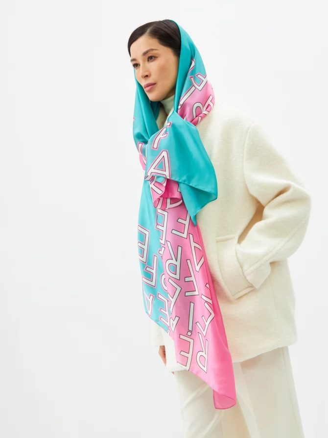 Палантин двусторонний Арт-Деко с графическим узором