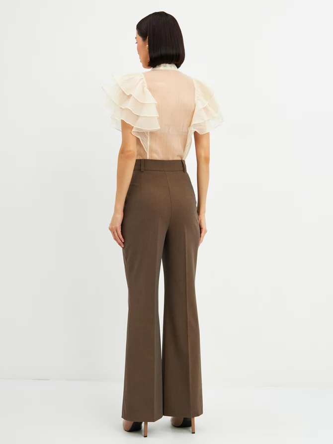 Брюки-клеш  OD-822-3 коричневый