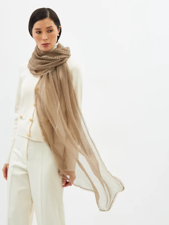 Палантин женский с вышивкой арт-деко BB-135-83