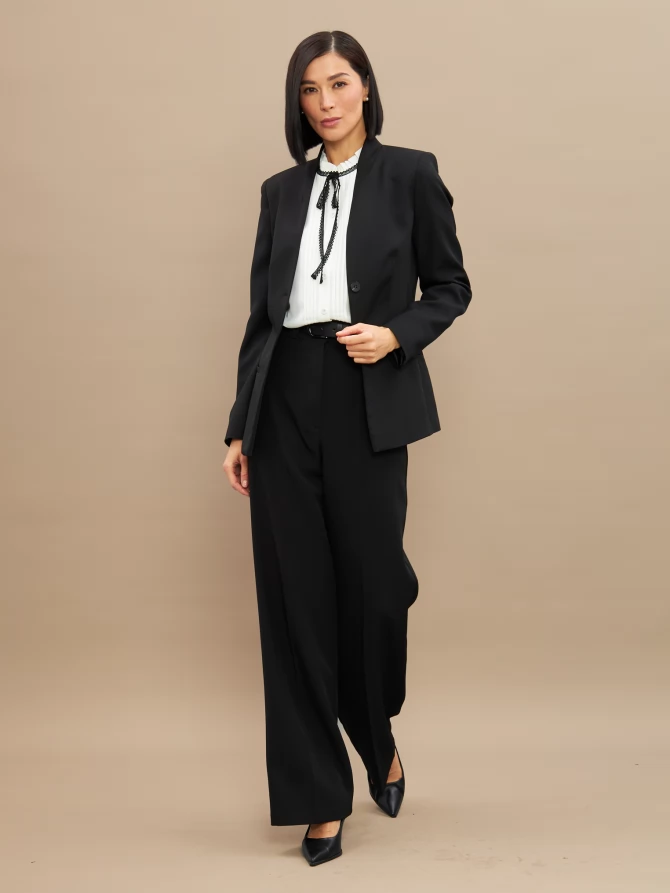 Блузка без рукавов с отделкой из тесьмы OD-973-1 белый