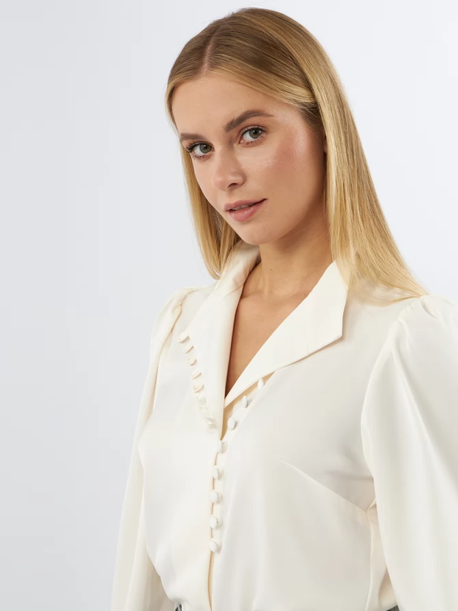 Блуза-косоворотка много пуговиц OD-550-16 сливочный