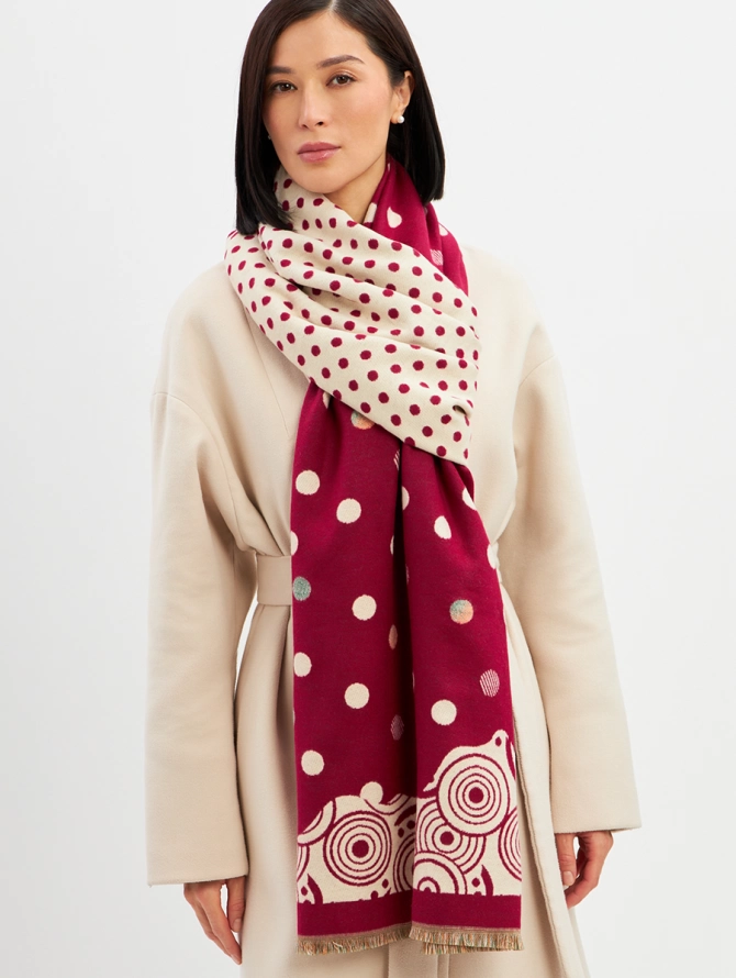 Палантин женский двусторонний с принтом