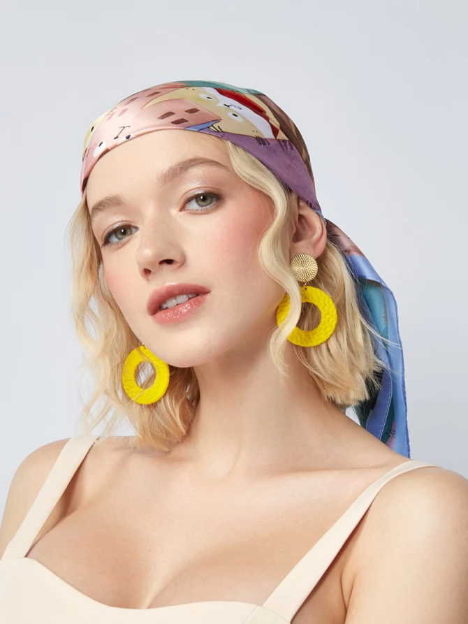 Платок женский с эксклюзивным арт-узором KSH16-67-4