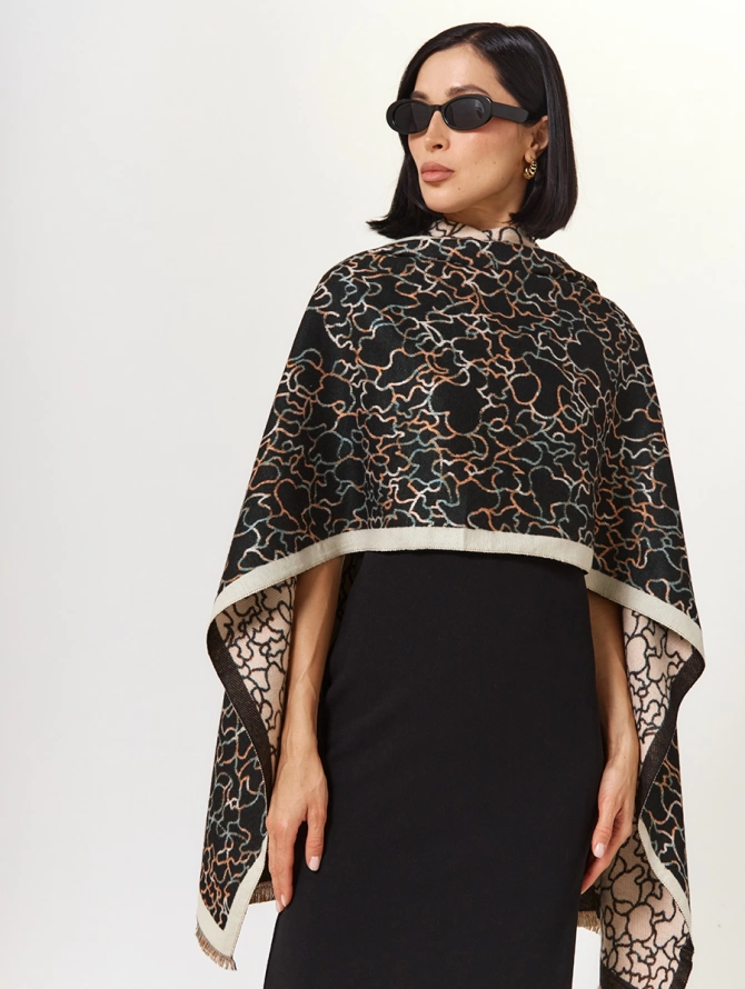 Палантин женский двусторонний с абстрактным принтом