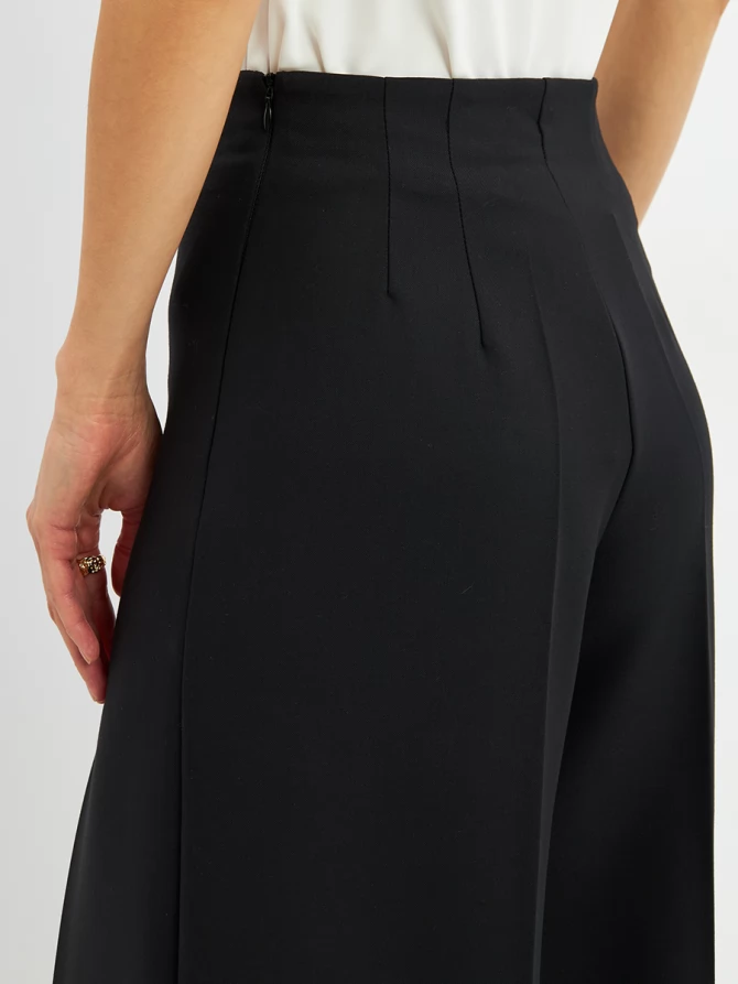 Брюки со вставкой из шифона OD-994-1 черный